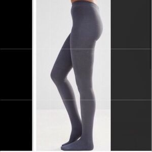 Plush Full Foot Tights Grey Size Large